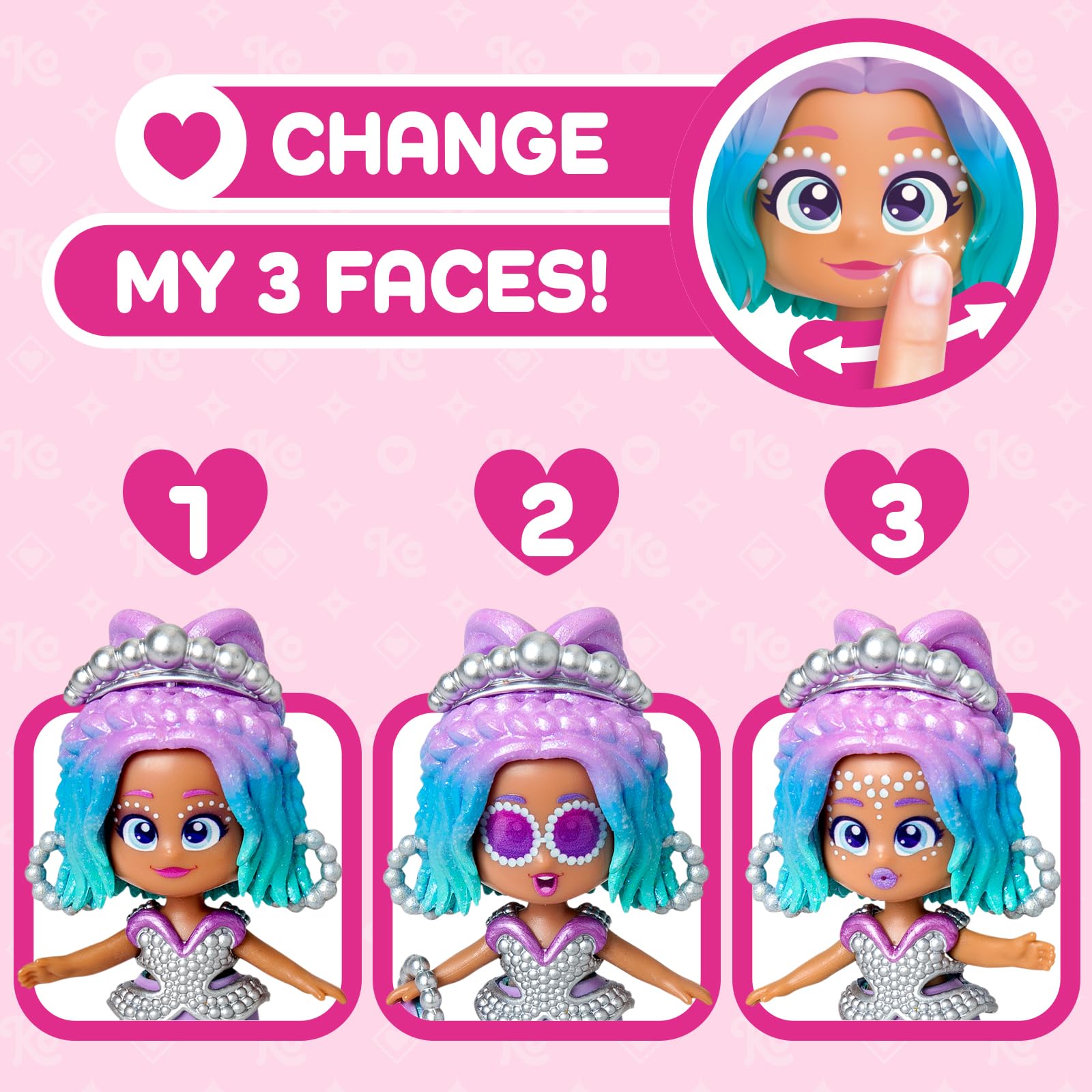 KOOKYLOOS Golden Gala PEARL Series, Collectable doll Pearl, 3 different faces, fashionable clothes, shoes and 1 accessory - Image 2