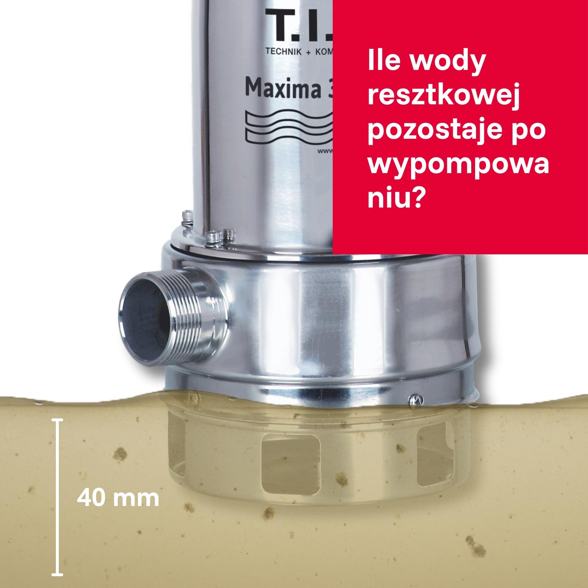 T.I.P. TVX 7000 Pompa Zatapialna do Brudnej Wody + T.I.P. 31008 Wąż do Pomp Zatapianych 10 m – Automatyczna, Edelstahl