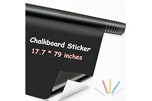 Chalk Board Contact Paper, Peel and Stick Chalkboard Wallpaper Paper 17.7"x79" chalks included