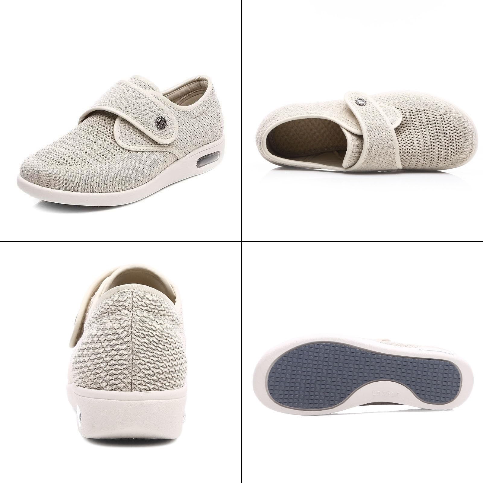 Damskie Bardzo Szeroki Buty z Obrzękiem Cukrzycowym,Wygodny Regulowane Zamknięcie Kapcie dla Diabetyków Męskie,Lekki Oddychający Haluksy Cukrzycowy Buty dla Osób Starszych