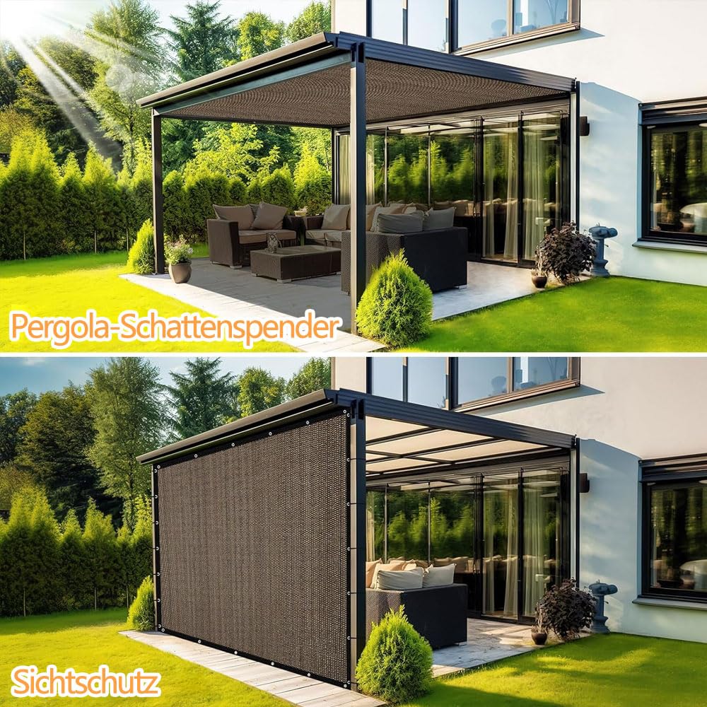 Toldos para Patio 3×4m,Solar Sombra Paño,Ojales Cubierta de Parasol,Red de Sombra Al Aire Libre,Tela de Sombra,Malla Sombreadora Jardin,Mallas de Sombreo con Ojales