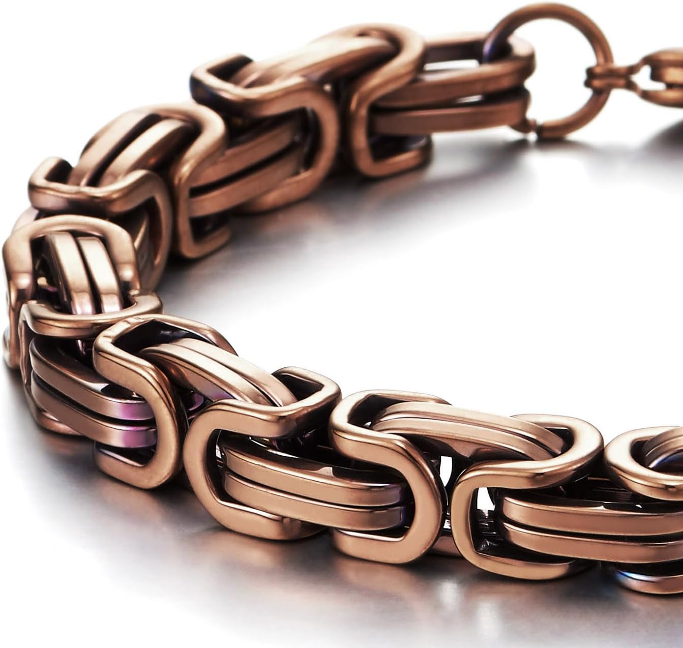 COOLSTEELANDBEYOND Mens Women New Stainless Steel Braided Link Bracelet Polished - Image 5