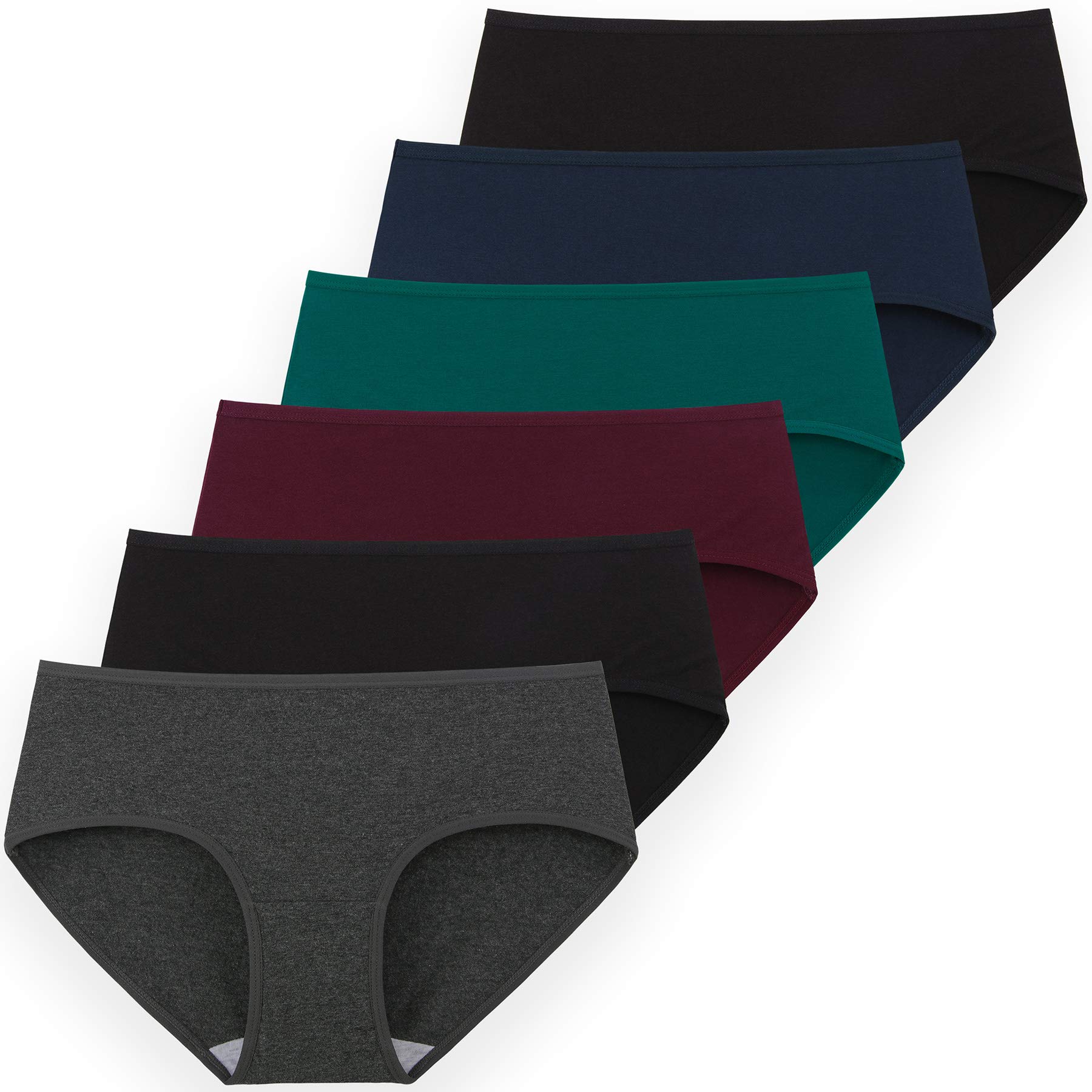 INNERSY Unterhosen Damen Baumwolle Atmungsaktive Hipster Unterwäsche Basic Bequem Panties 6er Pack