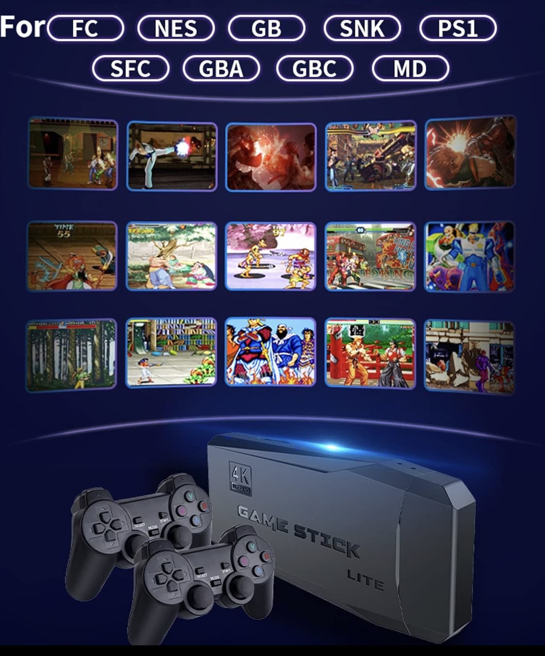 Buy New Super Retro gamestick Console 10,000 Classic Games Builtin 64g