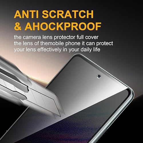 Miniatura 3 de AZSCYN Paquete de 2 protectores de pantalla de privacidad para Samsung Galaxy A53 5G 2022 con 2 protectores de lente de cámara, película de vidrio