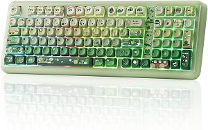 KiiBoom Phantom98 Lite 96% Wireless Mechanical Gaming Keyboard, VIA Programmable, Creamy Keyboard with Gasket, 8000mAh Battery, Hot Swap, RGB Backlits, NKRO for Win/Mac (Green, Mochi Switch)