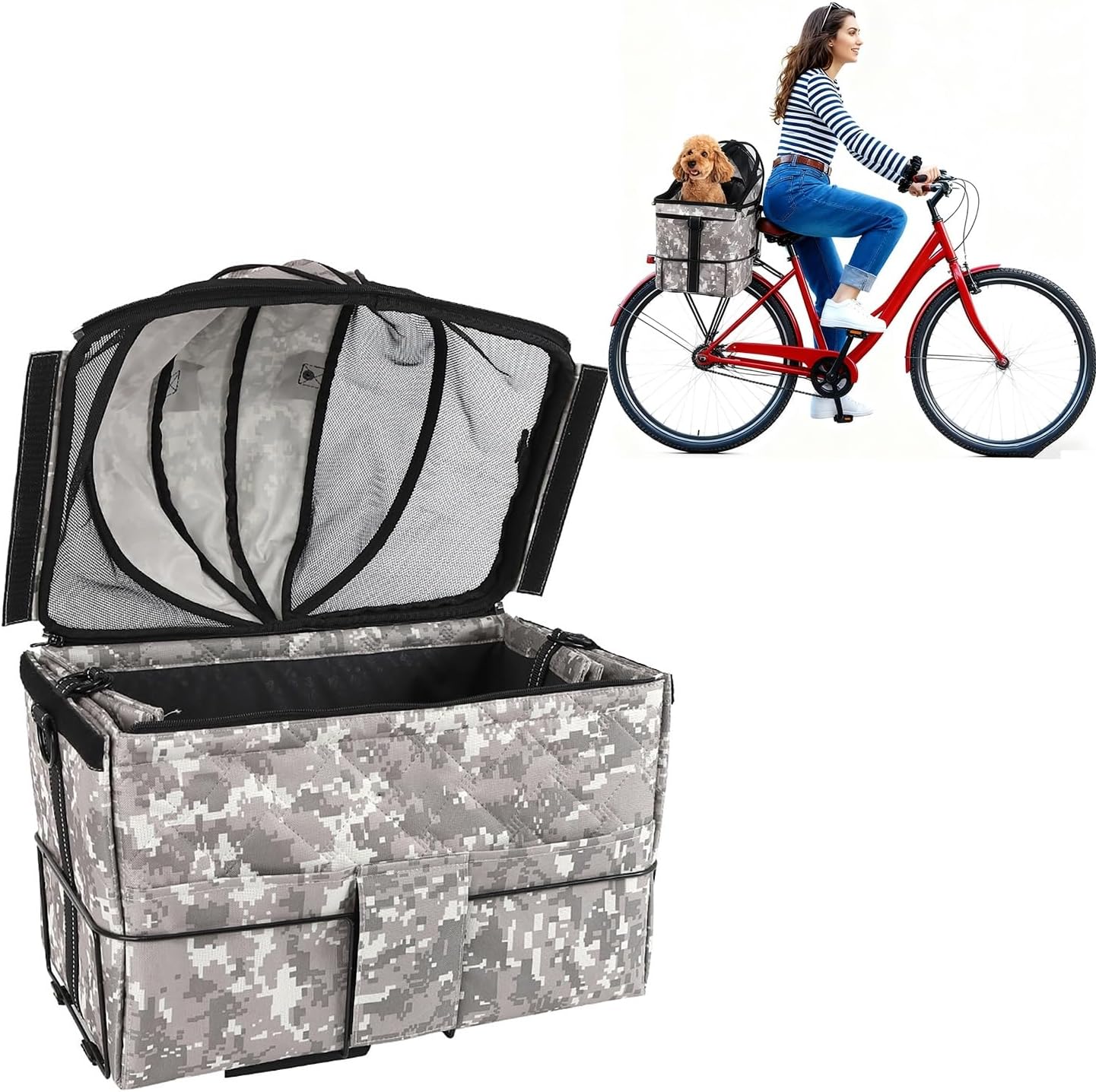 Pet Bike Rear Carrier | Multi - Functional Waterproof & Sturdy | Sun Protection for Small Pets