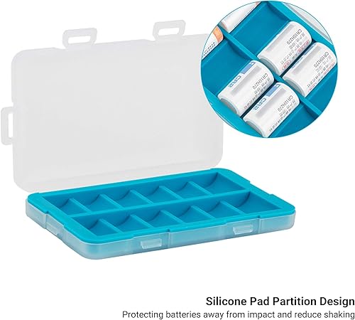 Miniatura 4 de Funda de batería CR2 de 12 ranuras, soporte de batería CR2 CR15H270, almacenamiento de batería, a prueba de golpes y resistente al agua, carcasa de