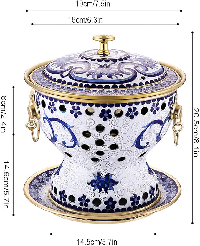 Fuente de Chocolate Cobre Cloisonné Vintage China miniatura 3