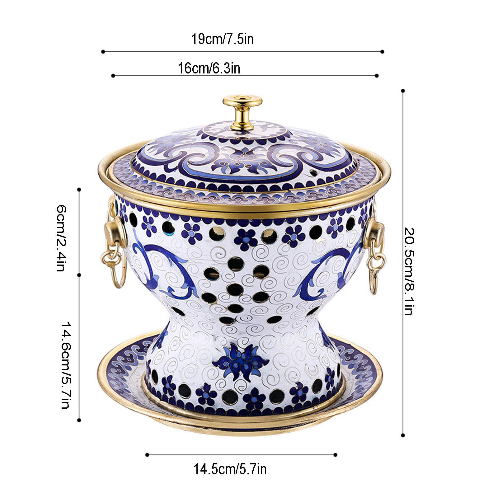 Fondue Chinoise Traditionnelle en Cuivre, Petite Marmite Cloisonnée en Émail Et Cuivre Pur, Idéale pour La Randonnée, Le Camping, Les Pique-Niques Et Les Fêtes.