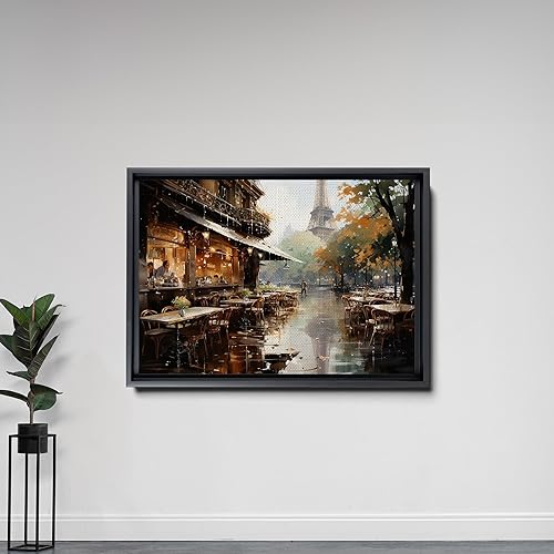 Miniatura 5 de art Italian Cityscape Abstract Wall Art Artwork, Mediterranean City italy Street Towns Picture Art Prints on Canvas for Paris Cafe Room, love