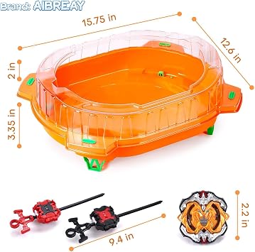 Stadium Burst Set 6 Spinning Tops 2 Launchers and 1 Arena Battling Game Toy