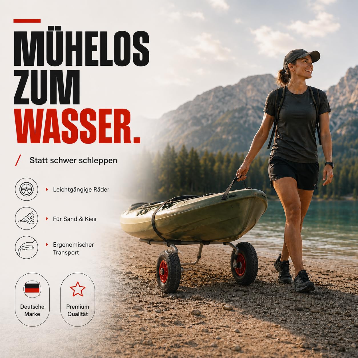 Brunelli TRANSPORTWAGEN Kajak Boot Kanu SUP Surf Board Transport