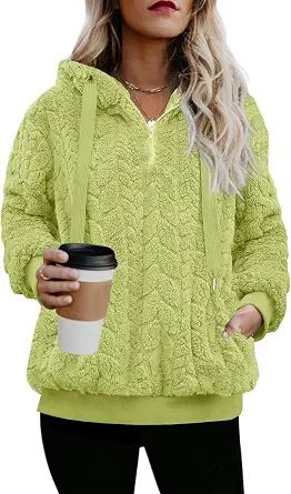 Nirovien Women's Sherpa Pullover Oversized Fuzzy Hoodie