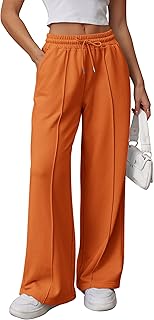 Womens Wide Leg Sweatpants High Waisted Baggy Pants Fashion Teen Girl Drawstring Athletic Joggers