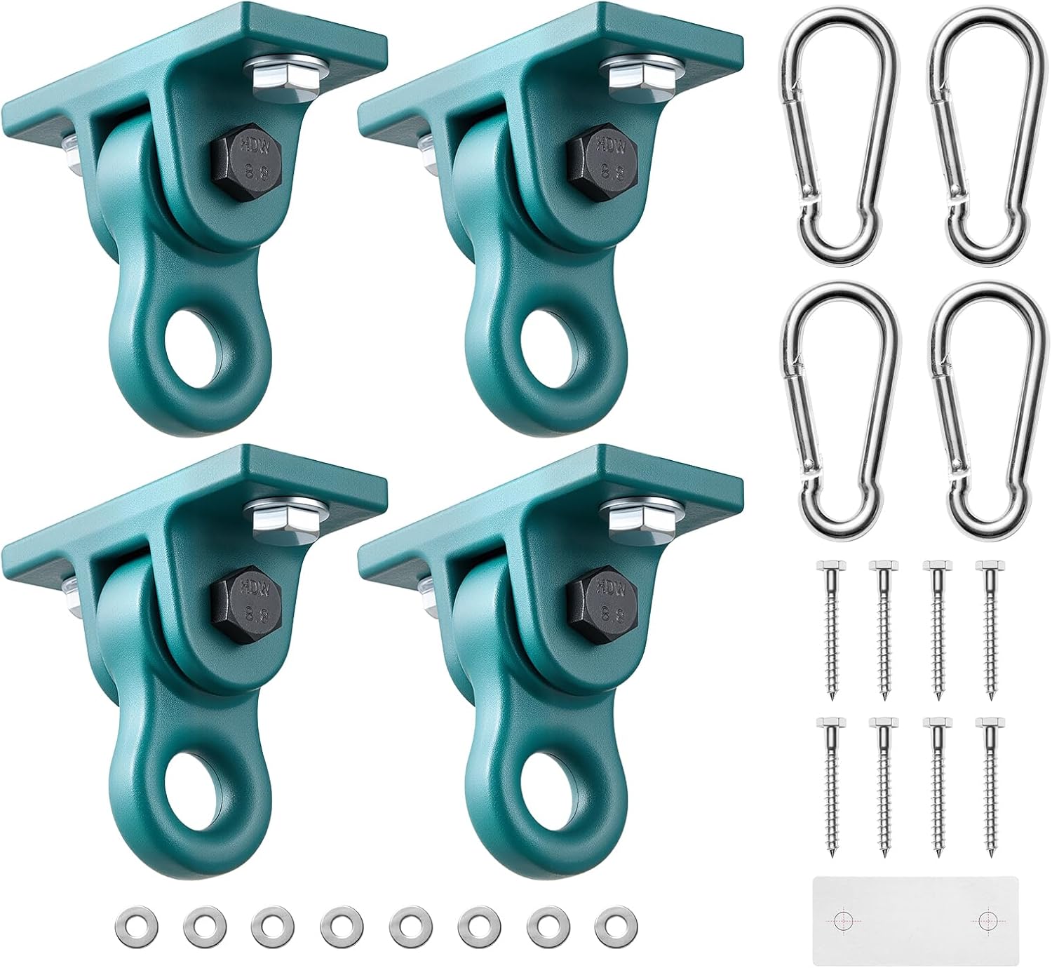 VEVOR Swing Hangers, 4 Pack Heavy Duty Swing Brackets, 5000 lbs Capacity, Screws Bolts Included, Smooth Dual Bearing, Aluminum Alloy Hangers, for Playground Porch Yoga Chair Wooden Indoor Outdoor
