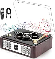 Leitor de CD, CD Player Portatil, Aparelho de Som com CD, Toca-Discos Retrô, Alto-Falantes Duplos Integrados, 3600 Mah, Pode Copiar Músicas de CD para Um Pen Drive USB