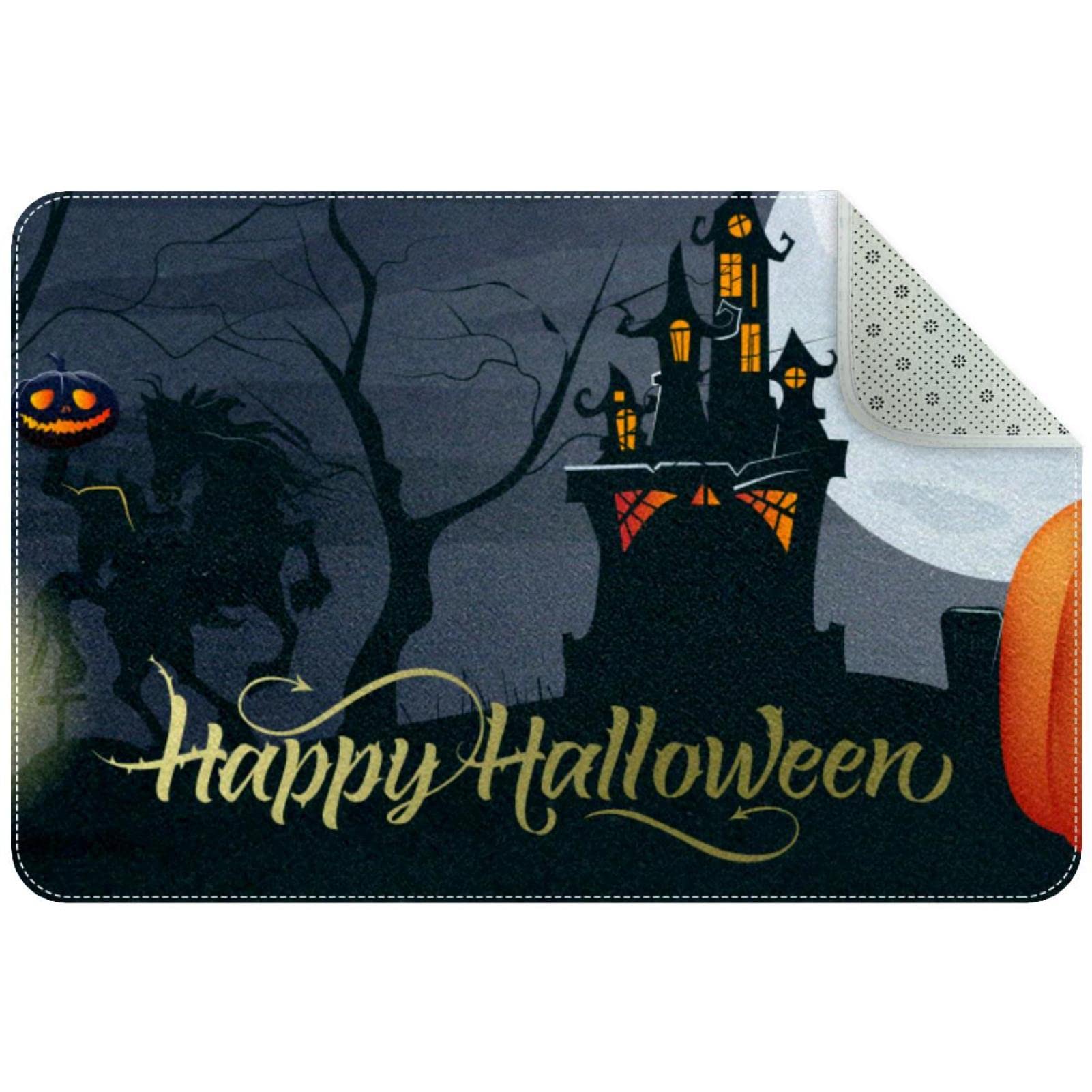 Paillasson Halloween citrouille antidérapant tapis entrée durable extérieur
