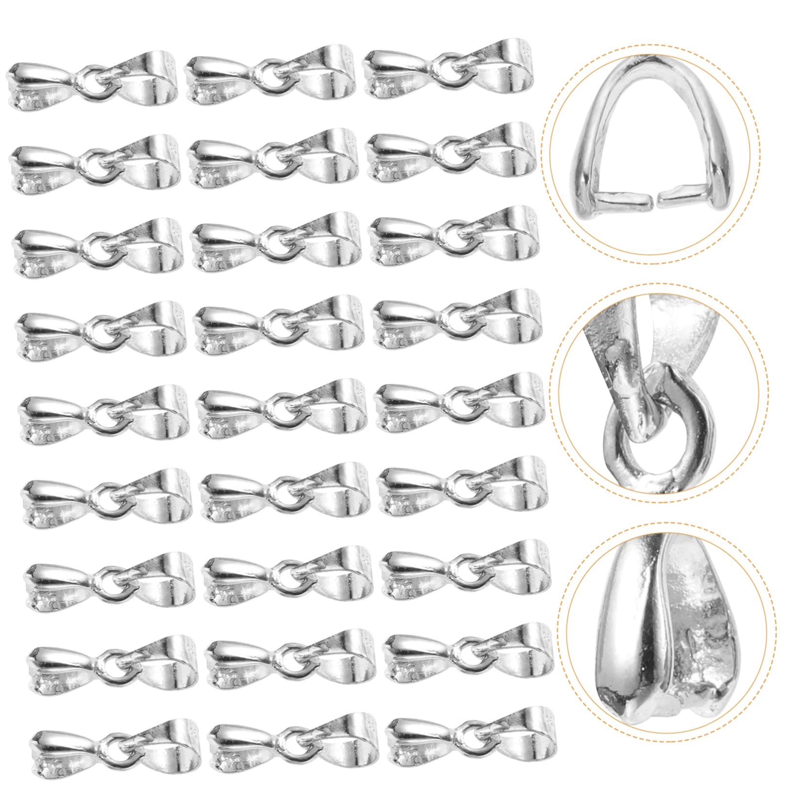 Tofficu 5 Set Fibbia Pendente Fermagli Per Ciondoli Di Gioielli Catena Kit Per Realizzare Braccialetti Kit Per La Creazione Di Gioielli Kit Di Perline Filo Argento Silver 100 Pezzi * 5