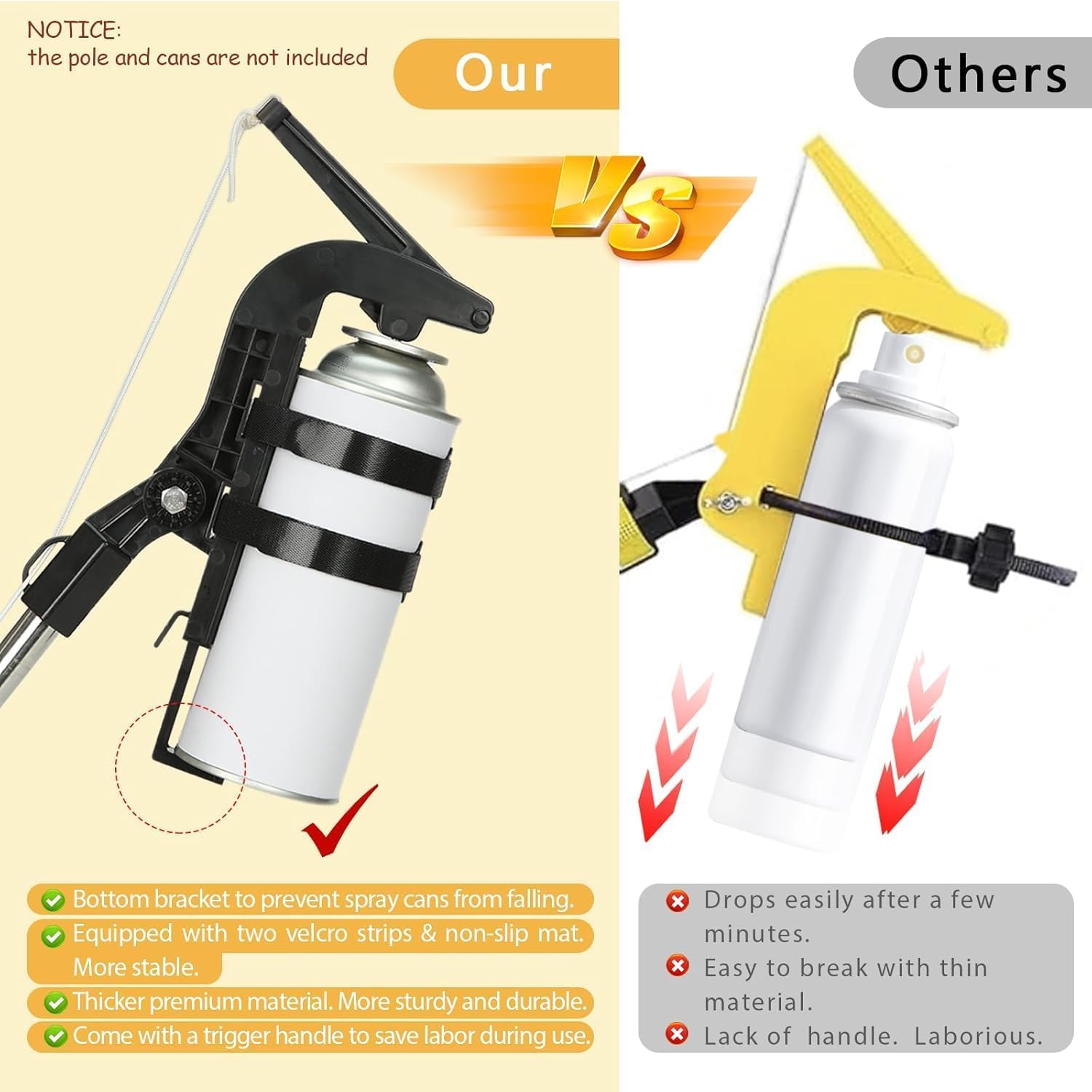 Adapter przedłużający do puszek z rozpylaczem, regulowany adapter rozpylacza dla os/pszczół, drążek natryskowy o dużym zasięgu do puszki aerozolowej, farba w sprayu (czarny/A)