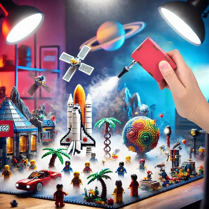 Mini máquina de humo portátil con control remoto rojo miniatura 7