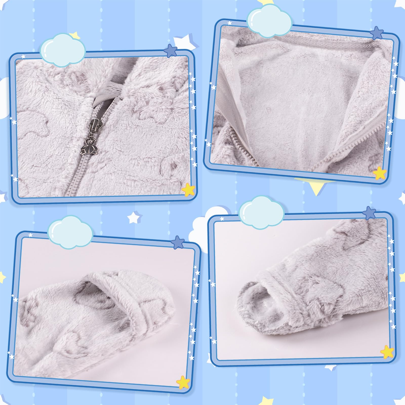 Neugeborenes Winter Schneeanzug Baby Mädchen Junge Bärenohr Fleece Kapuzenstrampler Kleinkind Footie Jumpsuit Oberbekleidung Mäntel
