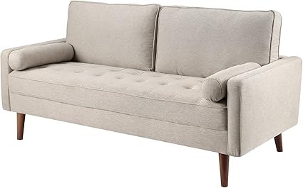 Amazon.com: Koorlian Sofa Couch, 2 Seater Fabric Loveseat, Mid Century ...