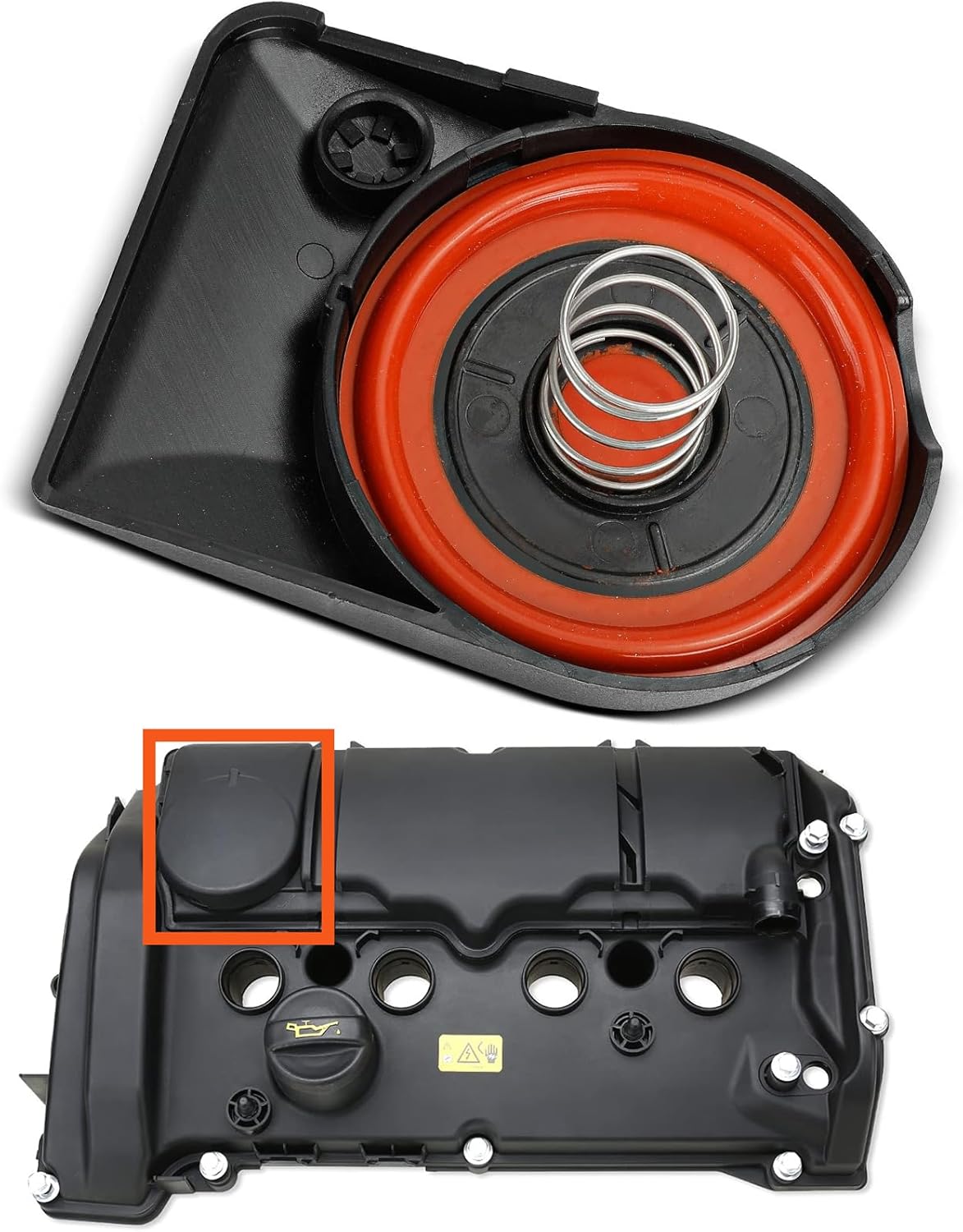 11127646552 PCV Valve Cover Cap with Membrane N18 Engine Compatible with 2010-2016 MINI Cooper S R55 R56 R57 R58 R59 R60 R61 1.6L