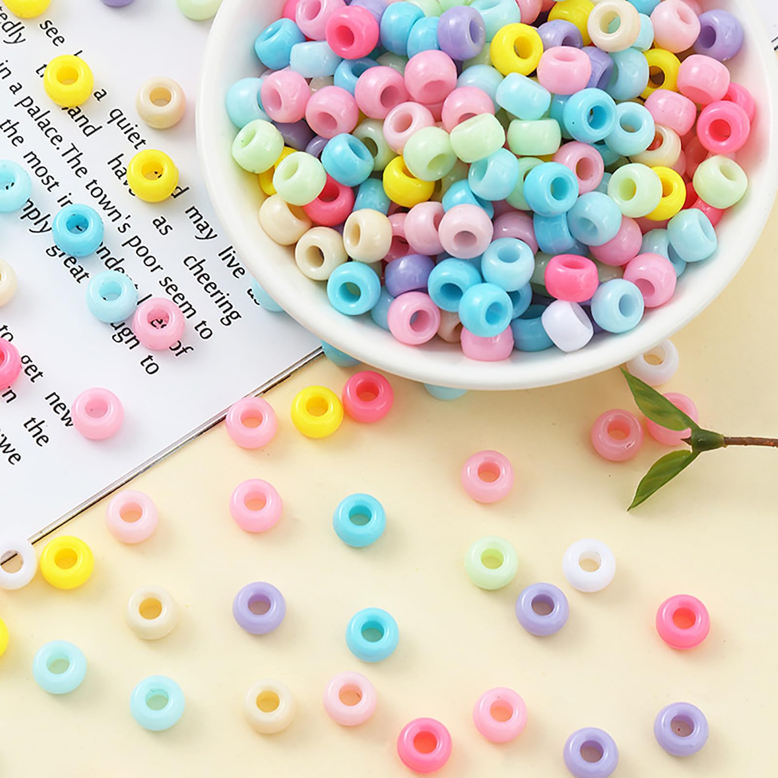 Gocelyn 2000pcs 6x9mm Pony Beads Bulk Mixed Macaron Color - Image 4