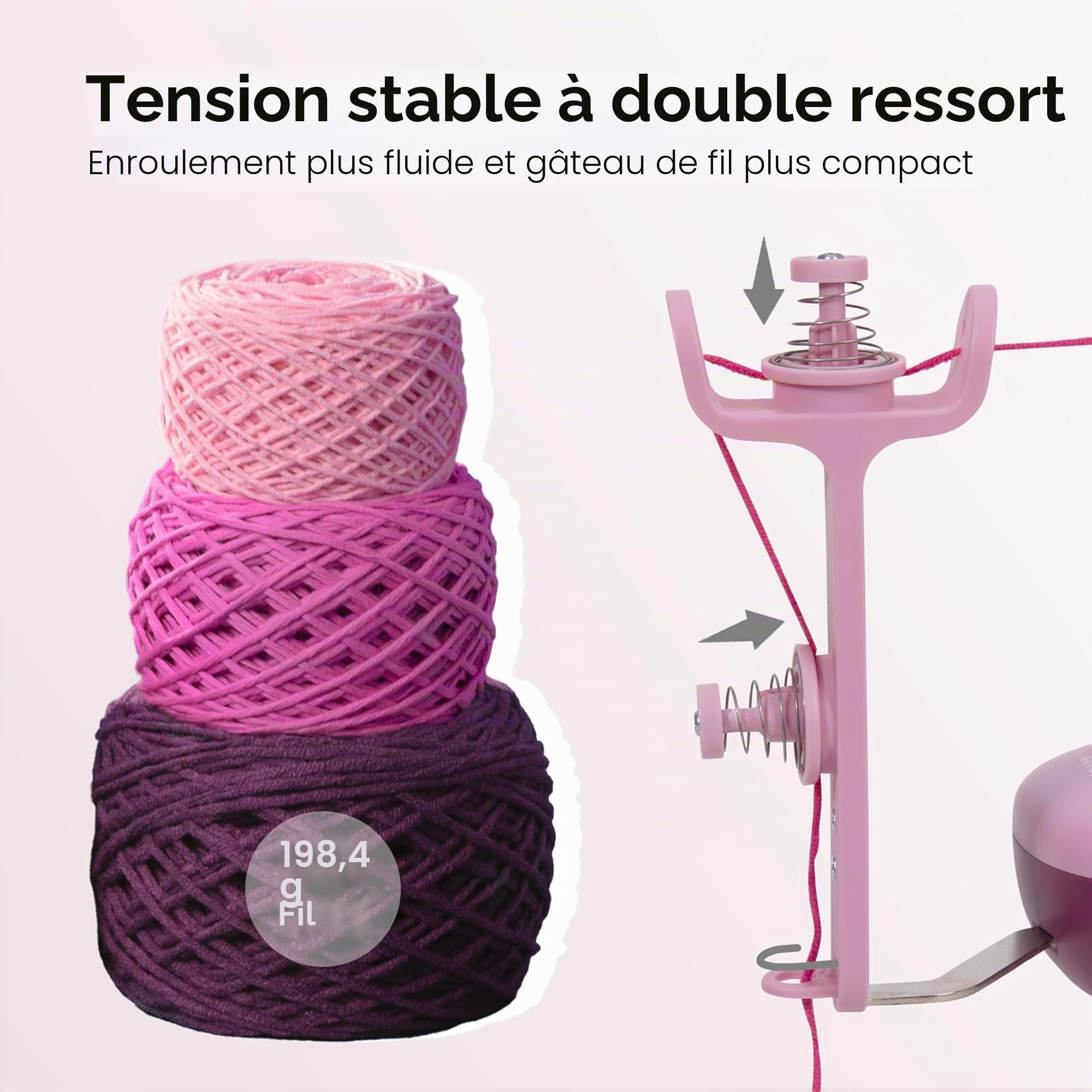 Bobinoir à Laine,Dévidoir Électrique pour Boules de Fil | Dévidoir Compact avec Tension Forte et Vitesse Variable, Rouleau Dévidoir Automatique pour Laine pour Crochetage
