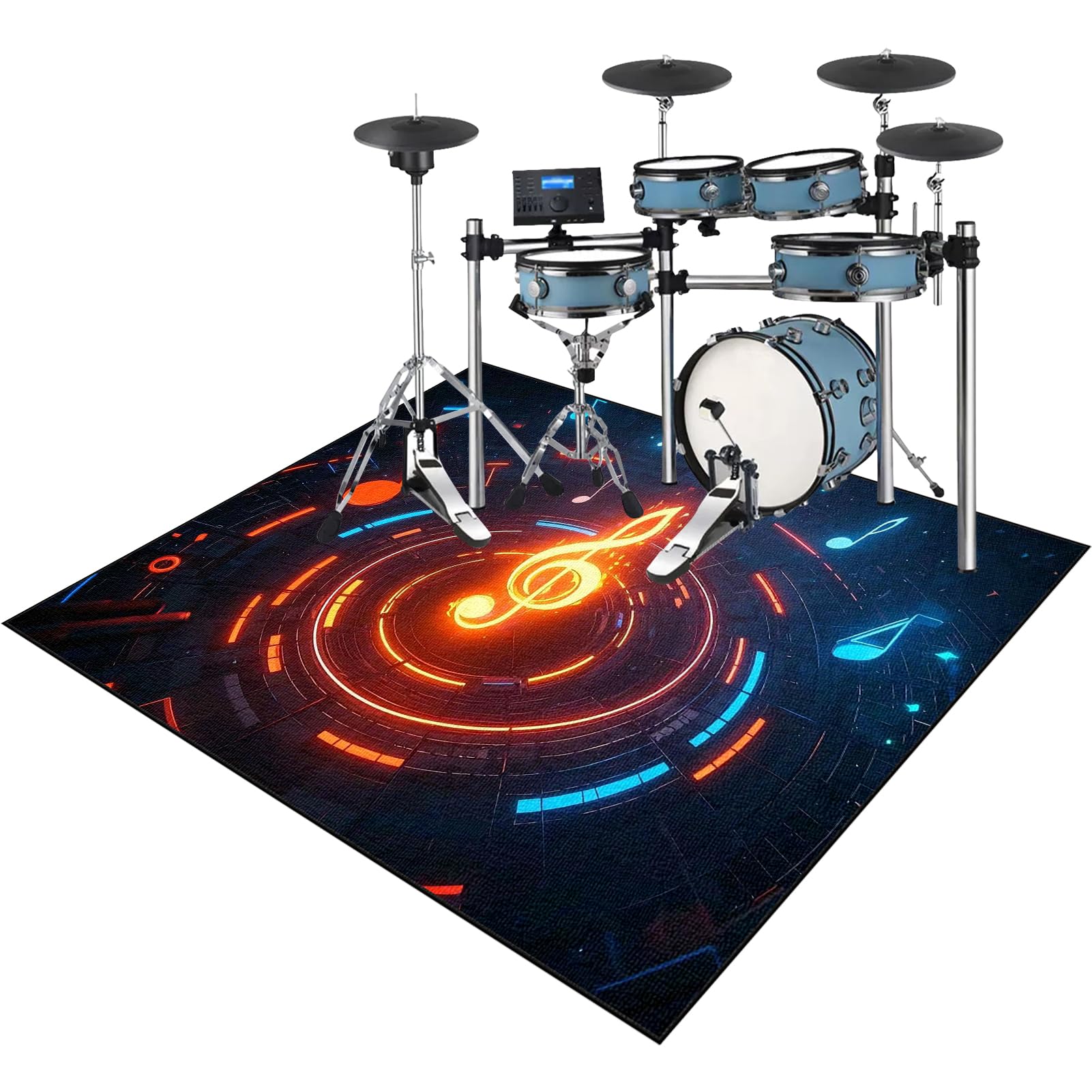 180 x 150 cm, dywan perkusyjny, dywan do perkusji, izolacja akustyczna, profesjonalny elektroniczny zestaw do perkusji jazzowej, perkusji basowej, werbla, perkusji i innych instrumentów
