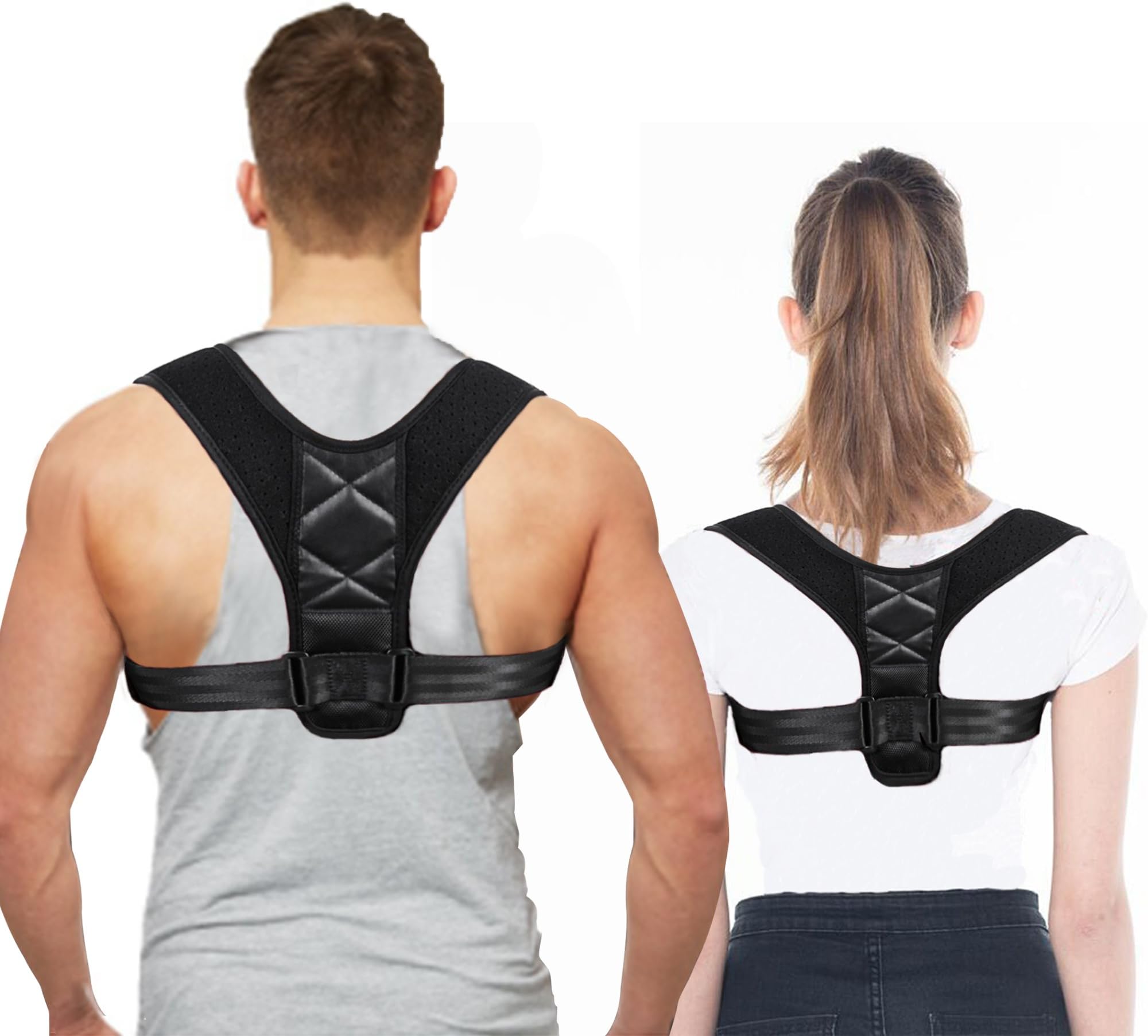 Posture Corrector Brace, adjustable Therapy Back Support Brace for Men Women kids, Clavicle Support with Underarm Pads Straighten Upper Back Slouching for Neck shoulder and back Pain Relief by Aikerui