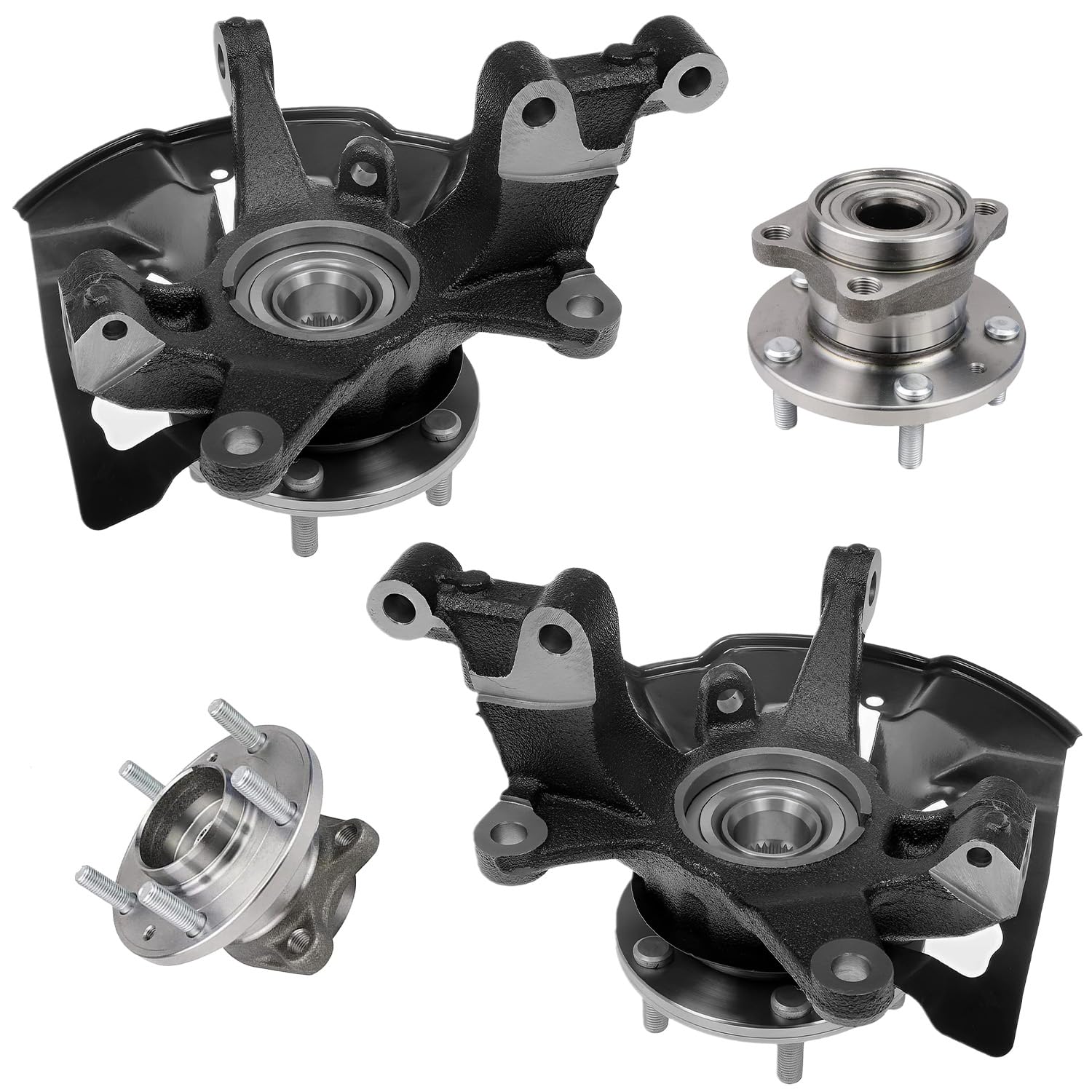 Detroit Axle - Front Knuckles Rear Wheel Hub Bearings for 07-15 Mazda CX-9