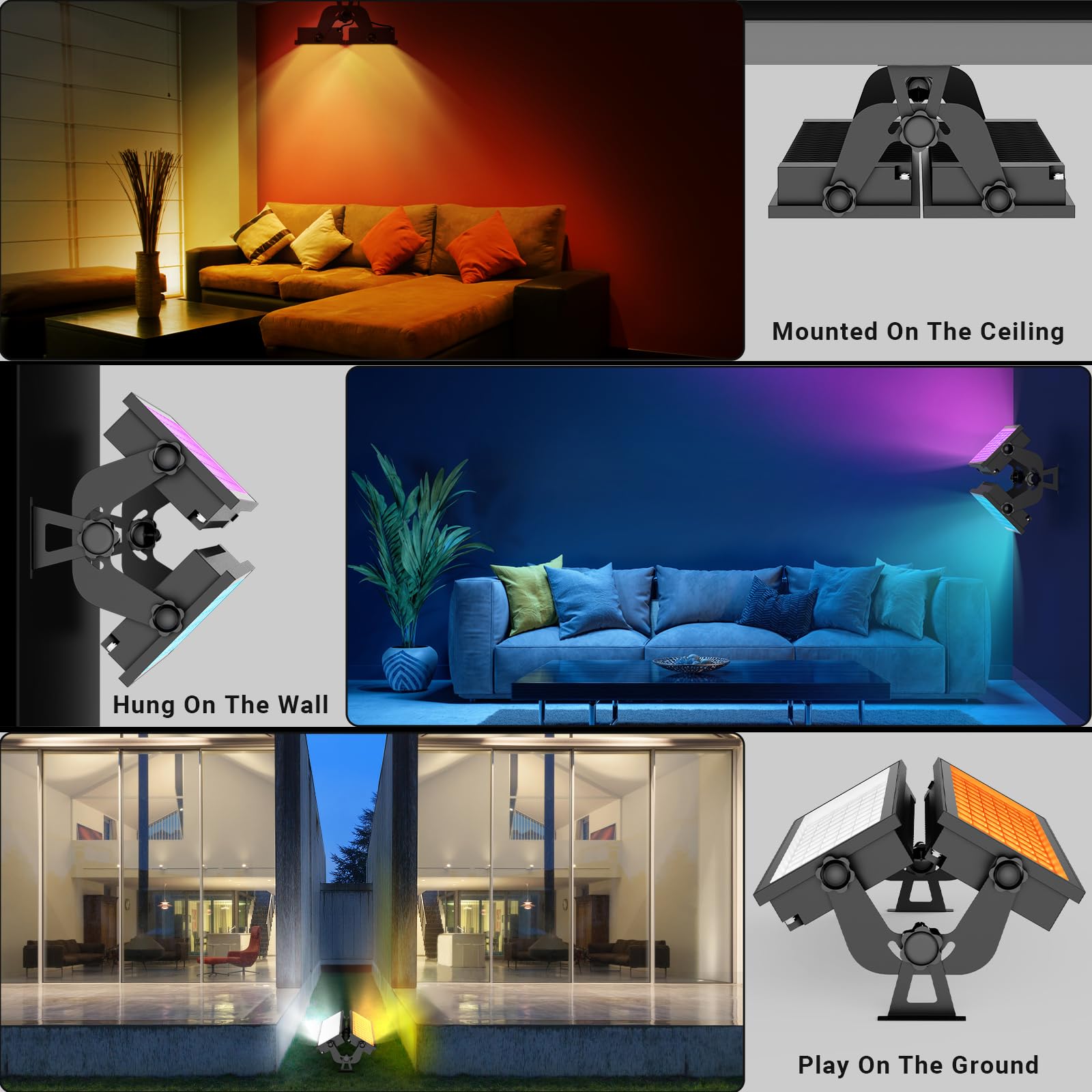 148W LED Stage Wash Light Bar 2 Pack RGBCW IP66 Waterproof RGB Light Bar by Smart APP & Remote Control with Timing & Music Sync Wash Lights for Outdoor Indoor Events Party Stage Lighting