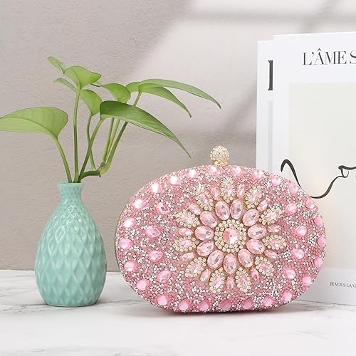 Miniatura 7 de Bolso de mano de noche con diamantes de imitación para mujer, bolsa de mano con diamantes brillantes y brillantes, bolsa de fiesta de boda de cristal
