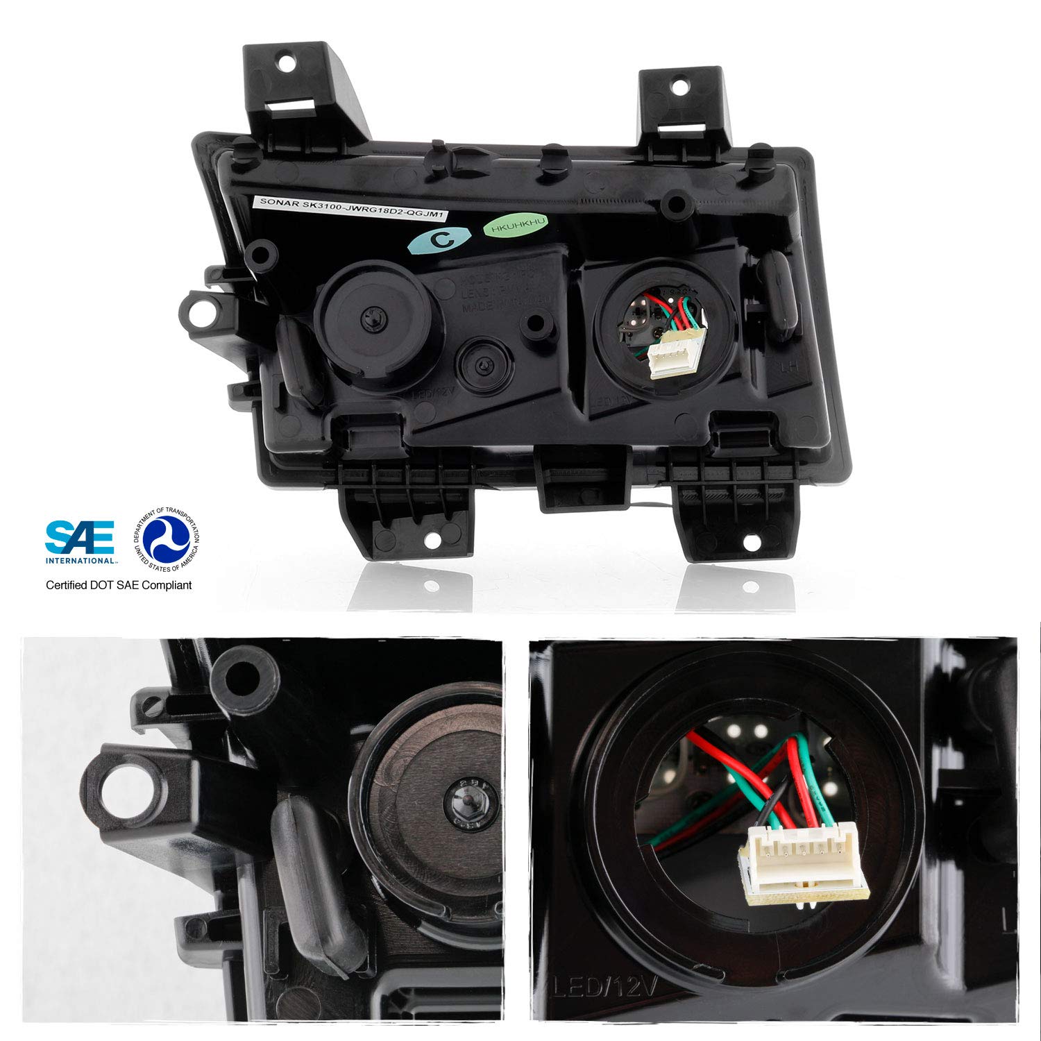 AKKON - Fits 2018-2023 Jeep Wrangler [LED Type] Sequential Signal Full LED Parking Chrome Bumper Lights Pair Left+Right