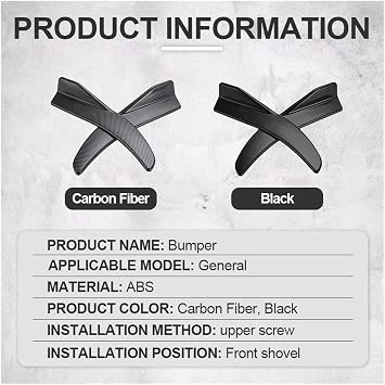 Car Bumper Front Lip Splitter Spoiler For BMW 1 Pair Universal Black/Car Carbon Fiber Screen Bumper Spoiler Front Lip Anti-Collision(Black)