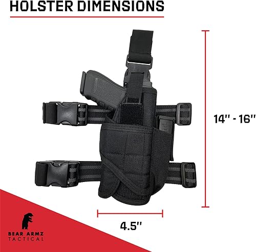 Miniatura 4 de Funda universal de nailon 500D para pierna caída, empresa estadounidense, bolsa para muslo, funda ajustable para pistola que se adapta a cualquier