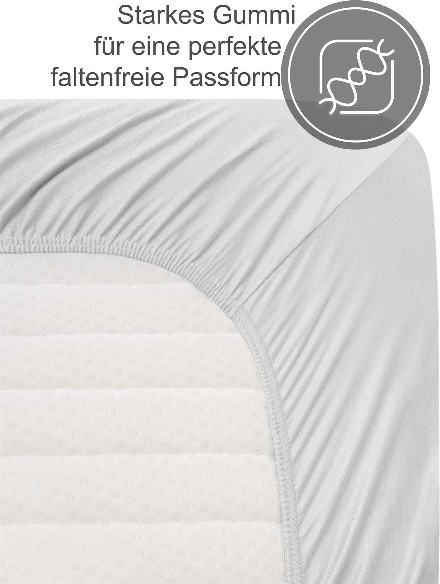 Bambus Spannbettlaken 4 Jahreszeiten| weiches Spannbetttuch 210 g/m² Oeko-Tex aus atmungsaktivem Material Temperaturregulierend Weiß 180-200 cm x 200 cm x 30 cm
