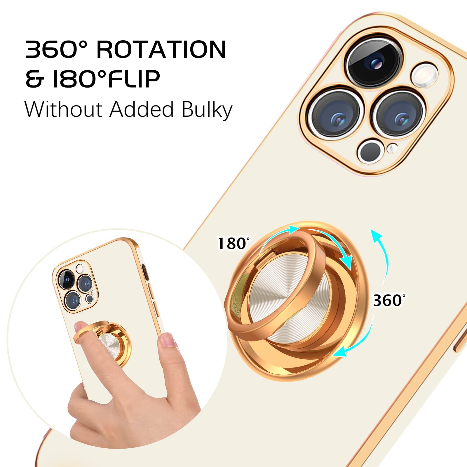 DOMAVER Custodia Per IPhone 11 Pro Max Con Anello Girevole 360° E Supporto Magnetico Per Auto