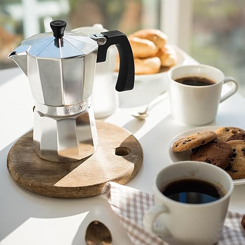 Miniatura 8 de Zulay Moka Pot - Cafetera para estufa de café expreso, a prueba de fugas, aluminio, fácil de limpiar, mango y perilla resistentes al calor, para un