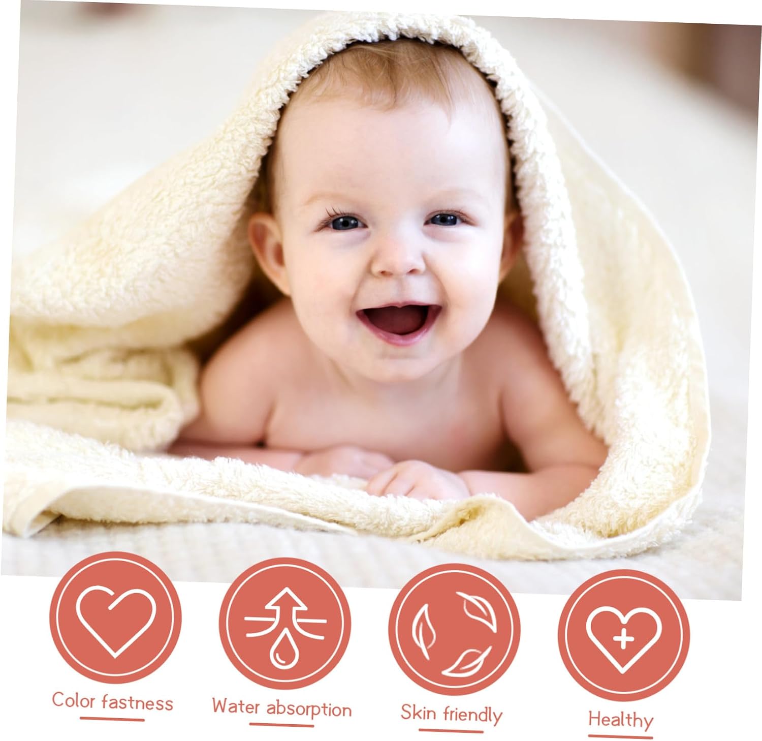 10pcs Cotton Face Towels Super Absorbent Burp Towels for Boy Girl Soft Multi-Purpose Handkerchiefs Quick Dry Saliva Cloths