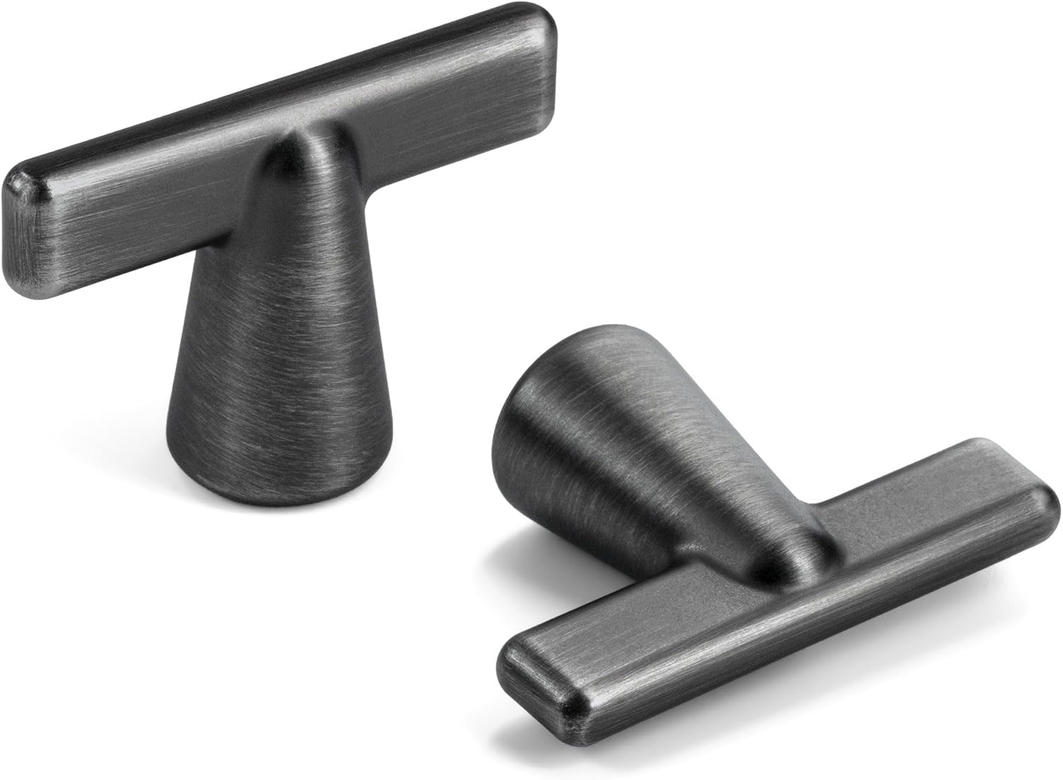 HESTIA HARDWARE 10 Pack T-Bar Antique Sliver Cabinet Knob | Square 1-3/4 Inch Pewter Cabinet Knobs, Grey Closet Knobs and Kitchen Hardware for Cabinets (Z18.10.B)