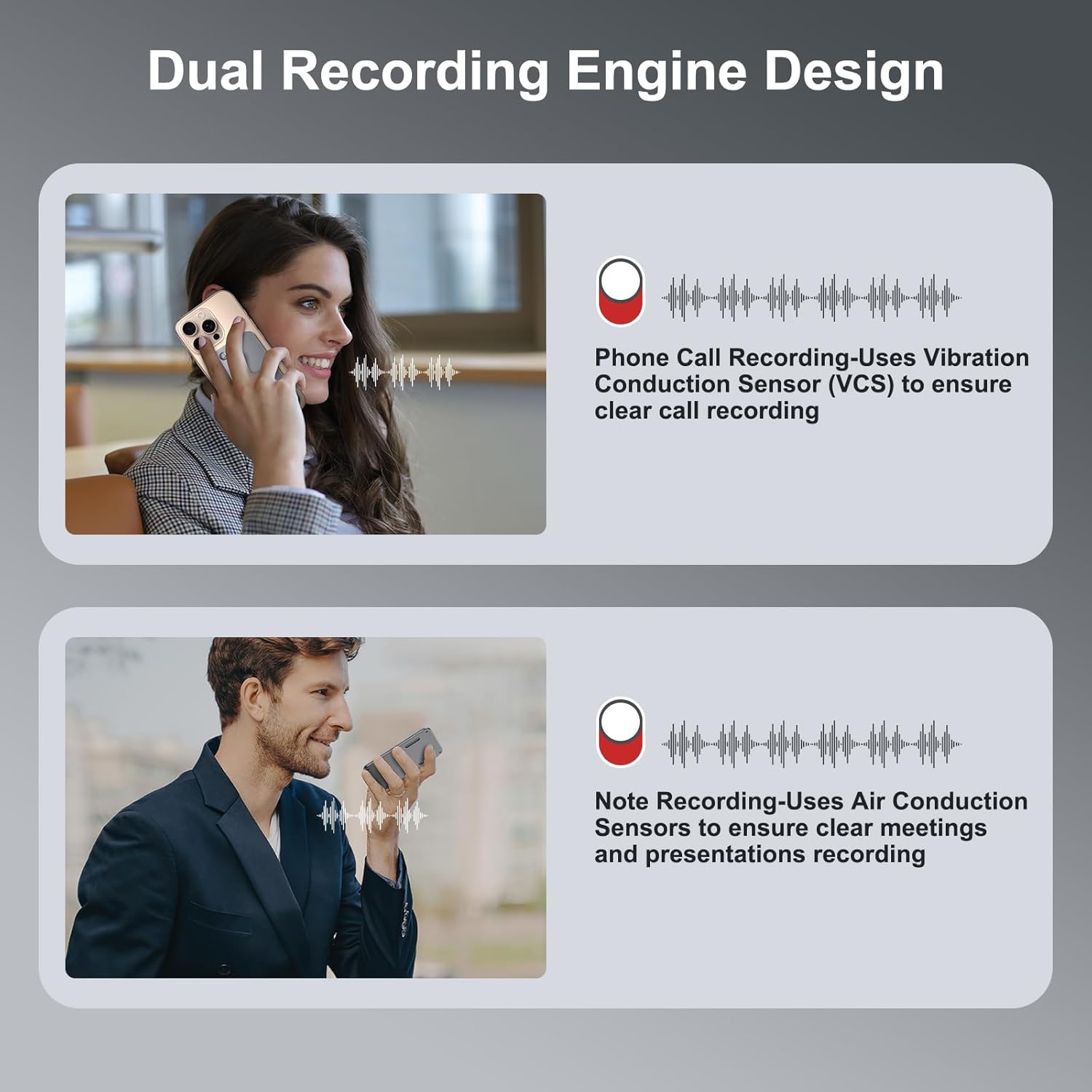 AI Voice Recorder,64GB Note Voice Recorder with Transcribe,Mind Mapping & AI Summary,Digital Voice Recorder with App,Audio Recorder for Lectures,Phone Calls,Meetings,Interviews Etc,Grey - Image 7