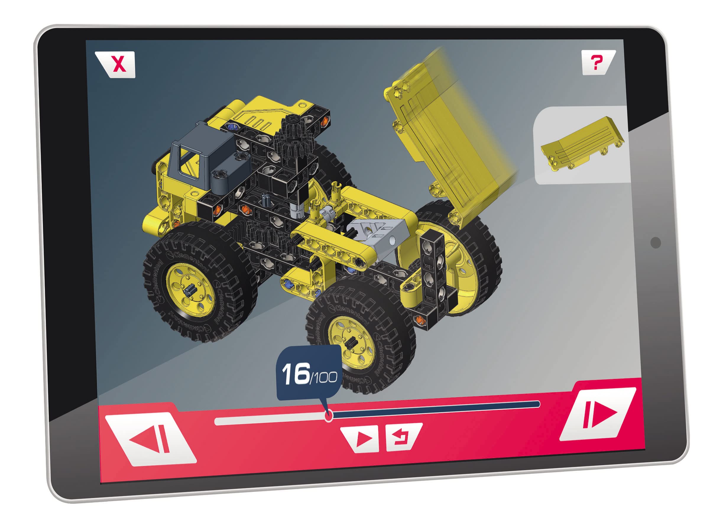 Clementoni - Mechanics Lab Camion Minero, Set di costruzione Camion con App a partire da 8 anni (55439)