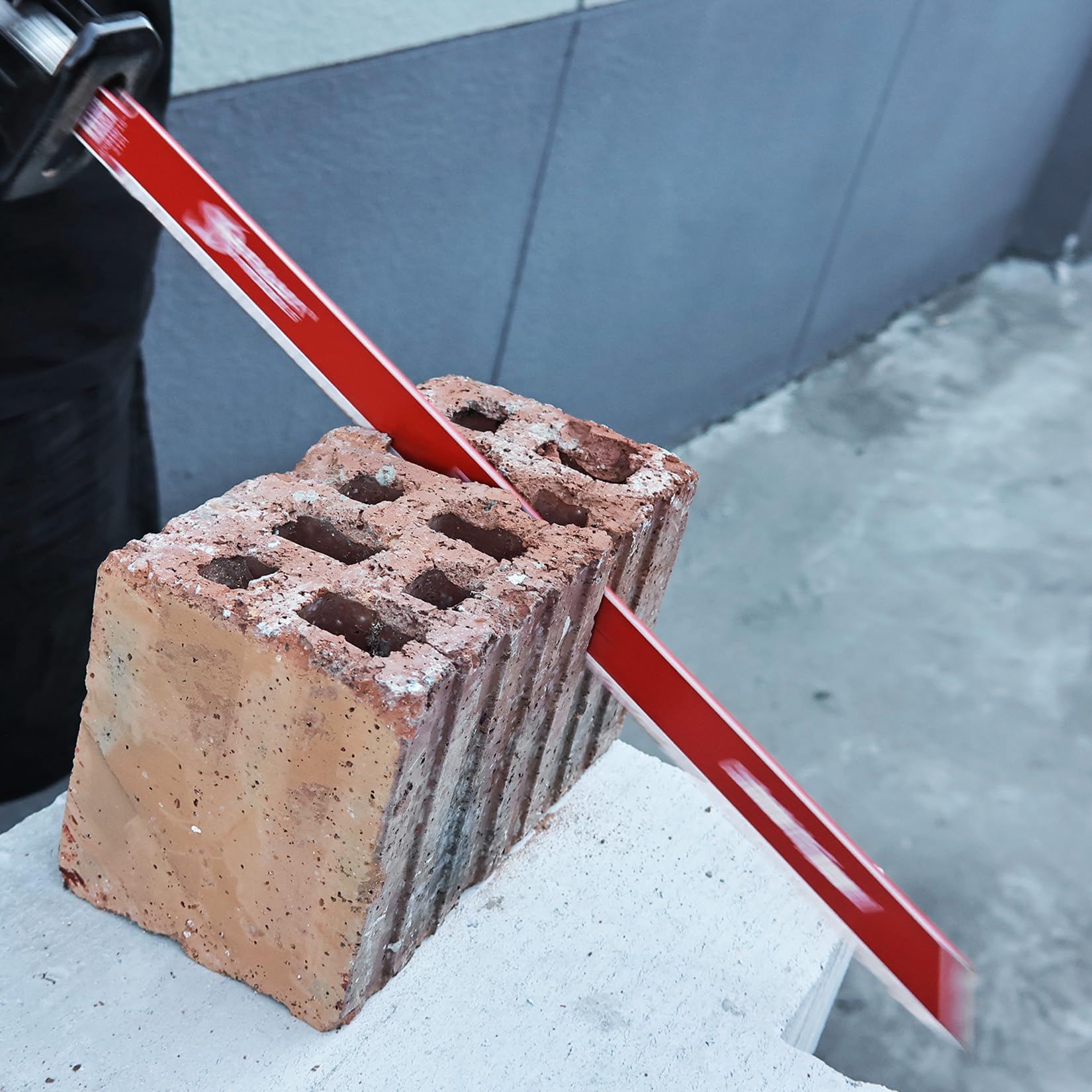 PAYA Säbelsägeblätter 2x Abbruch-Sägeblatt für Säbelsäge 400mm - Hartmetall Carbide Spezialblatt für Porenbeton, Hohlblocksteine & Mauerwerk 2TPI - Vibrationsarm - Für alle gängigen Säbelsägen，PY1510