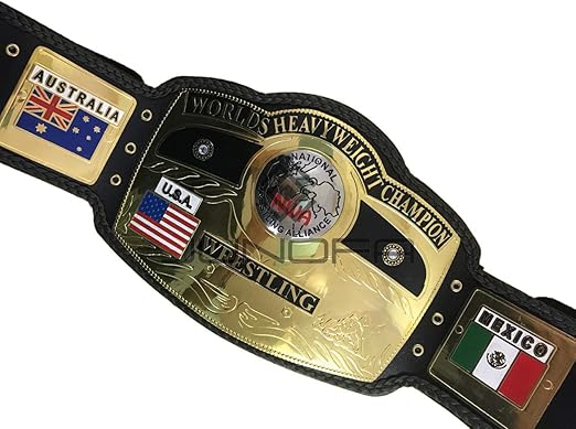 Amazon Com Nwa Domed Globe World Heavyweight Wrestling Championship Replica Title Belt 2mm Brass Home Kitchen