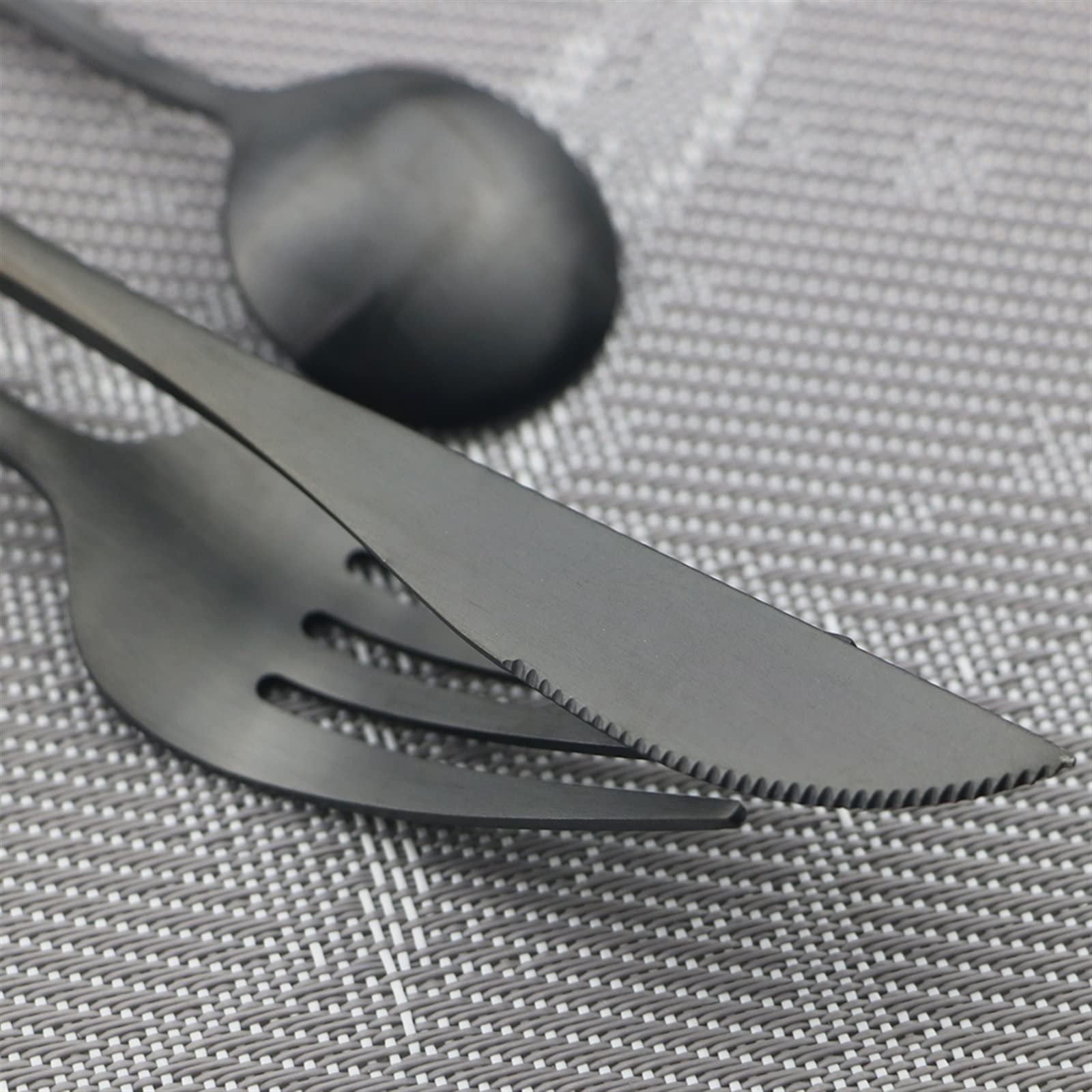 Schwarz Matt Besteck Set Messer Gabel Löffel Geschirr Küche Besteck Besteck Geschirr Edelstahl Geschirr Set