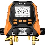 Elitech MS-810S Manometro Digitale Smart a 2 Vie, Gruppo Manometrico Bluetooth per Condizionamento, 140+ Refrigeranti, Kit Misurazione Temperatura/Pressione/Vuoto con Tubi e Pinze in Valigetta - 1