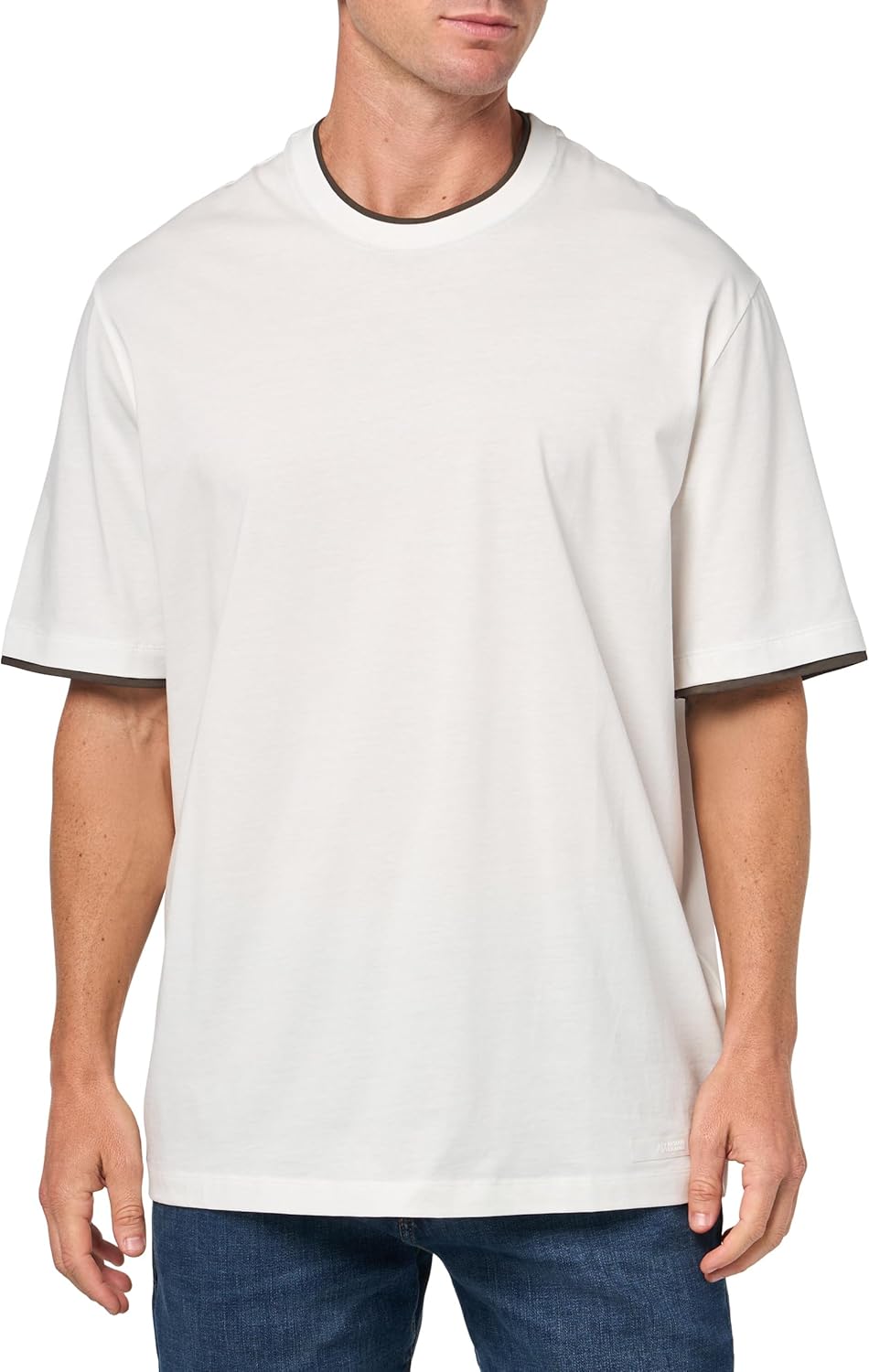 Armani Exchange Mens Small Logo Tag Regular Fit Mercerized Cotton Jersey Tee